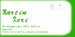 martin keri business card